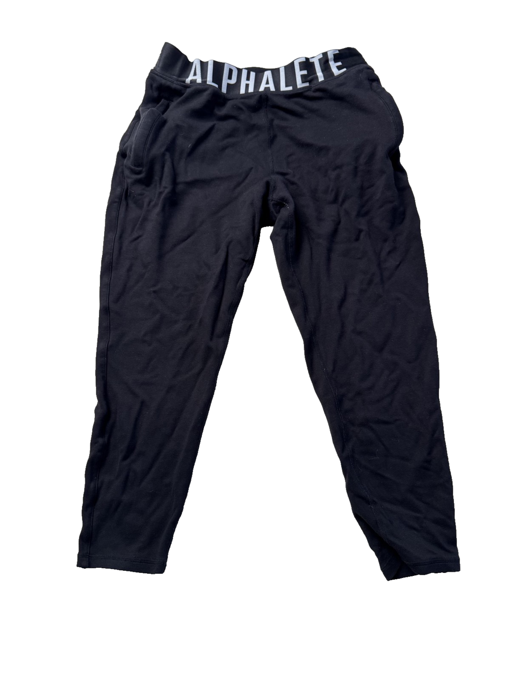 Alphalete Pants Mens Medium Black Athletic Joggers Gym Training Tapered Fit Logo